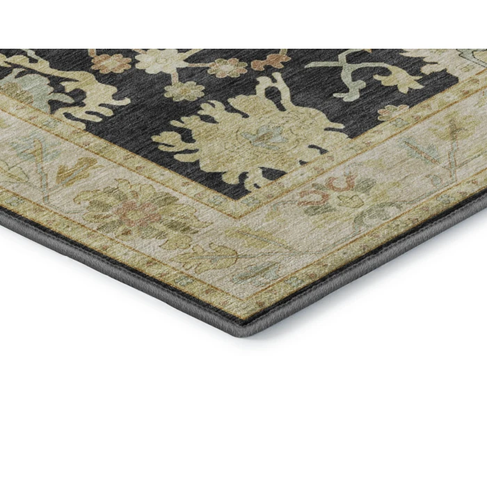 Dalyn Luxury Washable Hatay HY2 Black 5' x 7'6" Rug