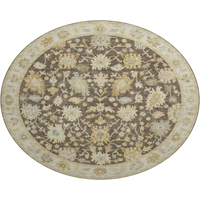 Dalyn Luxury Washable Hatay HY2 Chocolate 8' x 8' Round Rug