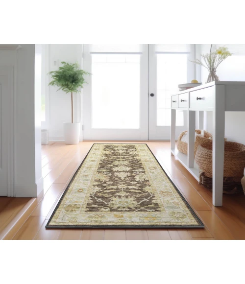 Dalyn Luxury Washable Hatay HY2 Chocolate 2'3" x 7'6" Runner Rug