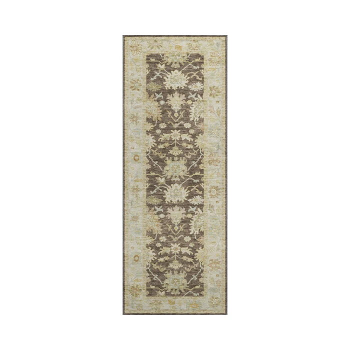 Dalyn Luxury Washable Hatay HY2 Chocolate 2'3" x 7'6" Runner Rug