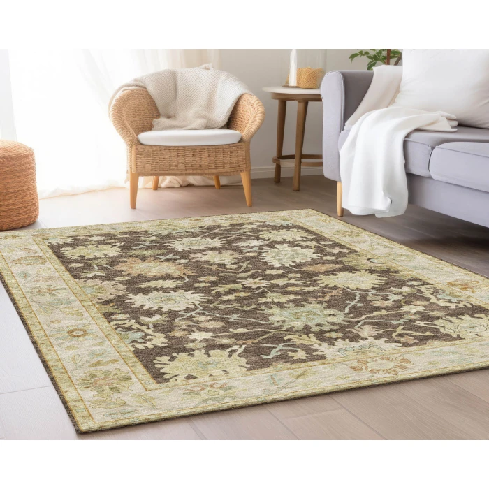 Dalyn Luxury Washable Hatay HY2 Chocolate 9' x 12' Rug