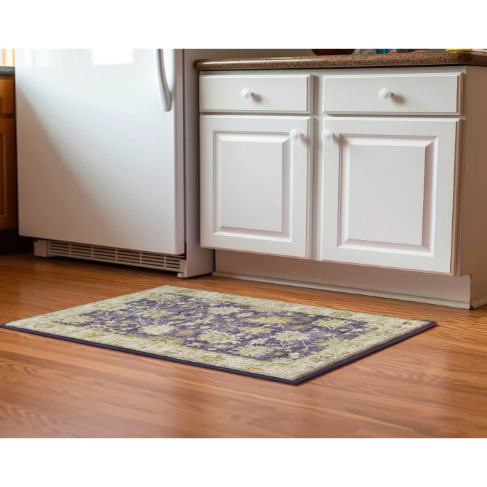 Dalyn Luxury Washable Hatay HY2 Eggplant 1'8" x 2'6" Rug