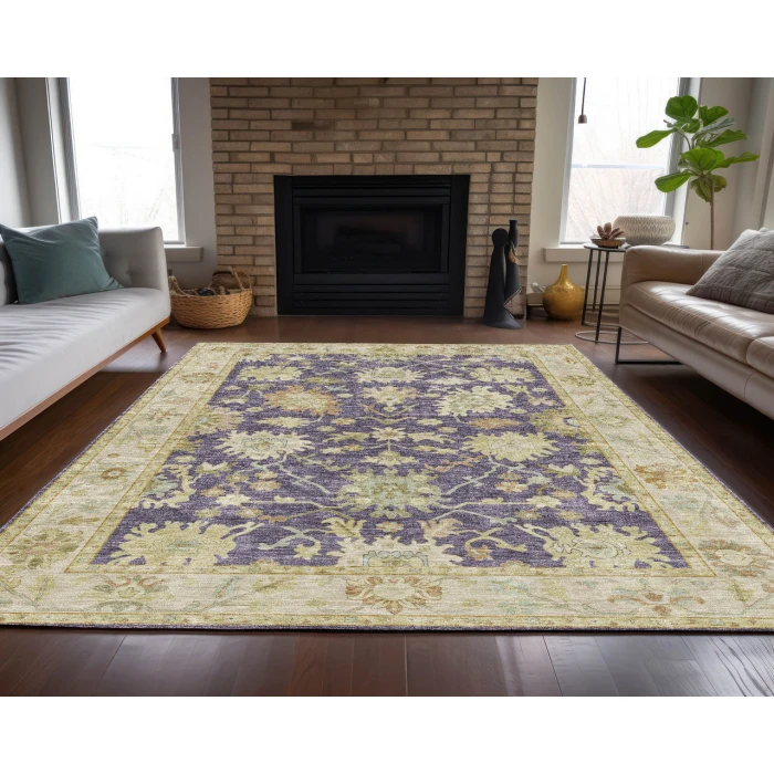 Dalyn Luxury Washable Hatay HY2 Eggplant 3' x 5' Rug
