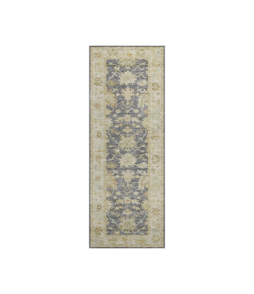 Dalyn Luxury Washable Hatay HY2 Gray 2'3" x 7'6" Runner Rug