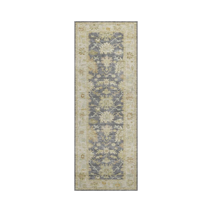 Dalyn Luxury Washable Hatay HY2 Gray 2'3" x 7'6" Runner Rug