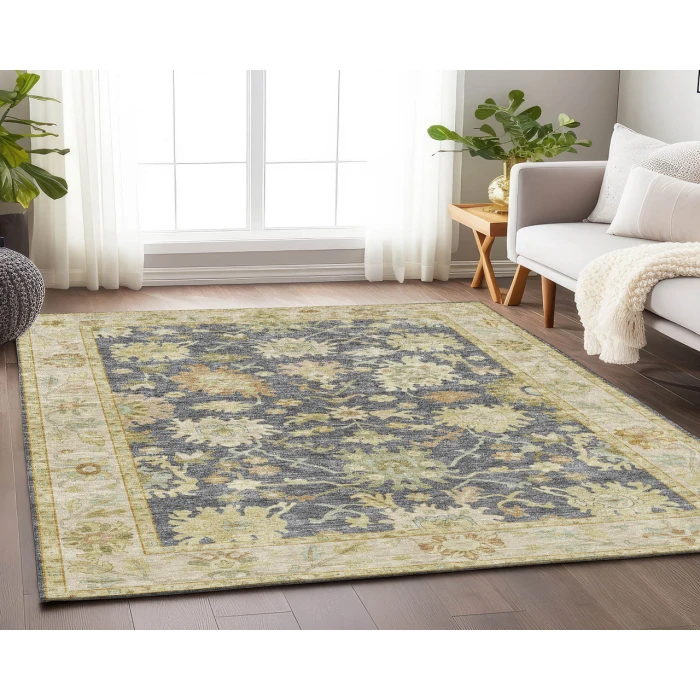 Dalyn Luxury Washable Hatay HY2 Gray 10' x 14' Rug