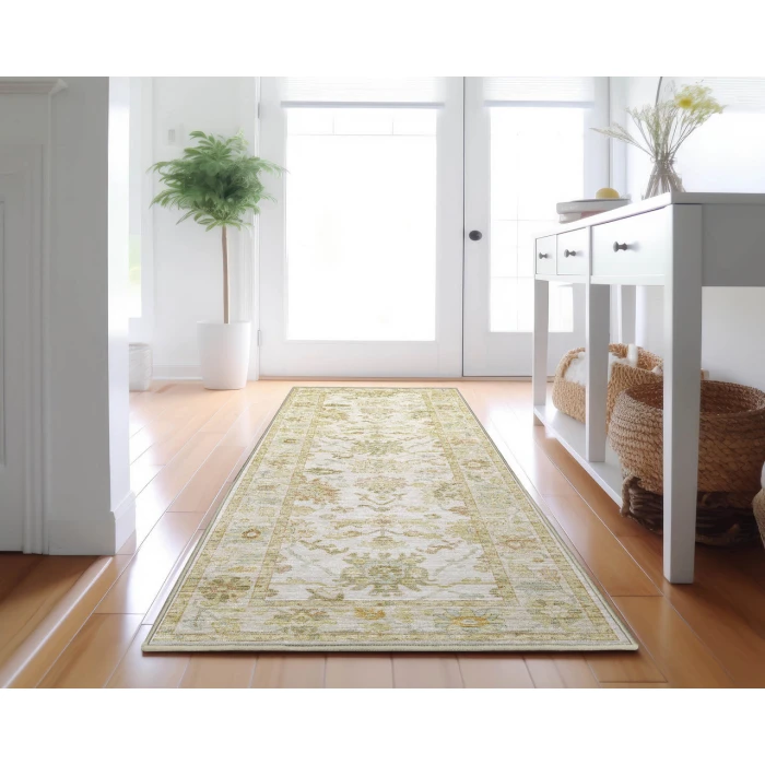 Dalyn Luxury Washable Hatay HY2 Ivory 2'3" x 7'6" Runner Rug
