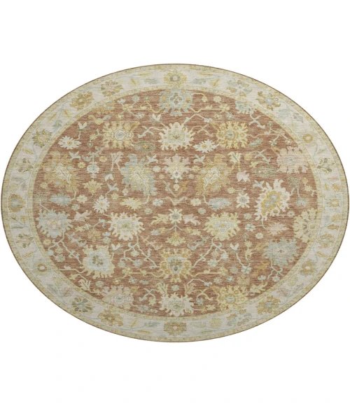Dalyn Luxury Washable Hatay HY2 Paprika 8' x 8' Round Rug
