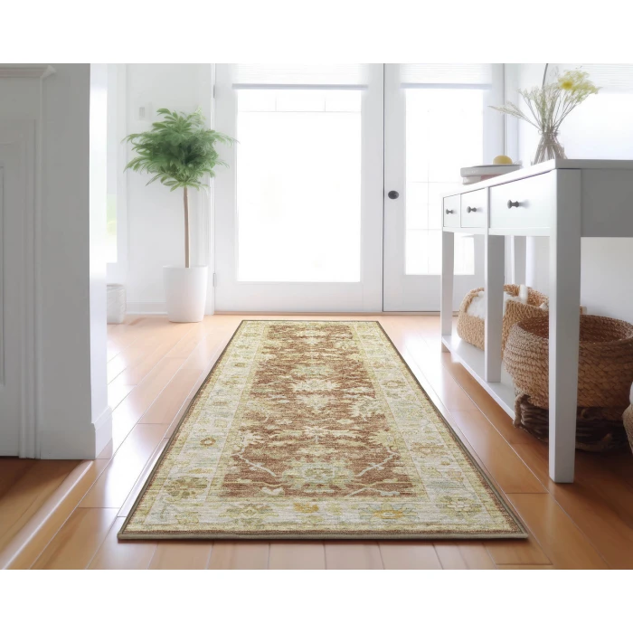 Dalyn Luxury Washable Hatay HY2 Paprika 2'3" x 7'6" Runner Rug