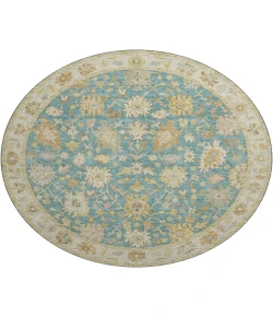 Dalyn Luxury Washable Hatay HY2 Teal 8' x 8' Round Rug