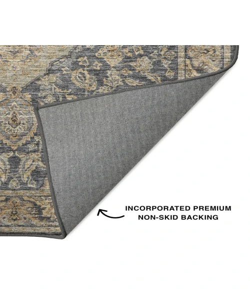 Dalyn Luxury Washable Hatay HY3 Charcoal 9' x 12' Rug