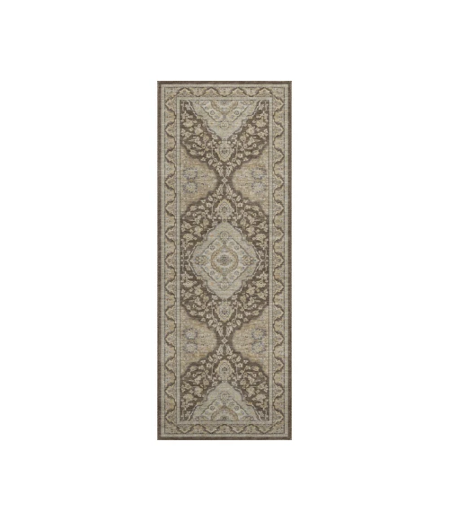Dalyn Luxury Washable Hatay HY3 Chocolate 2'3" x 7'6" Runner Rug