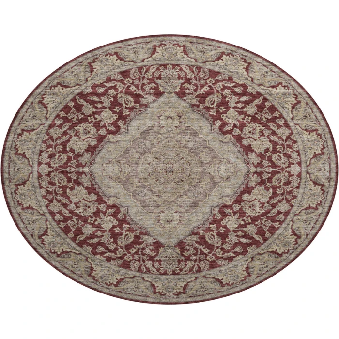 Dalyn Luxury Washable Hatay HY3 Garnet 8' x 8' Round Rug