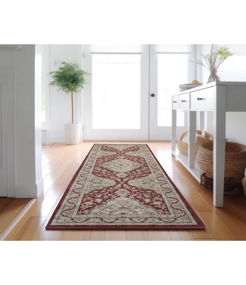 Dalyn Luxury Washable Hatay HY3 Garnet 2'3" x 7'6" Runner Rug