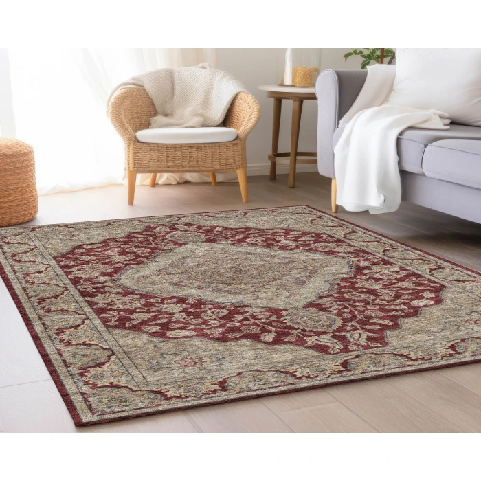 Dalyn Luxury Washable Hatay HY3 Garnet 3' x 5' Rug