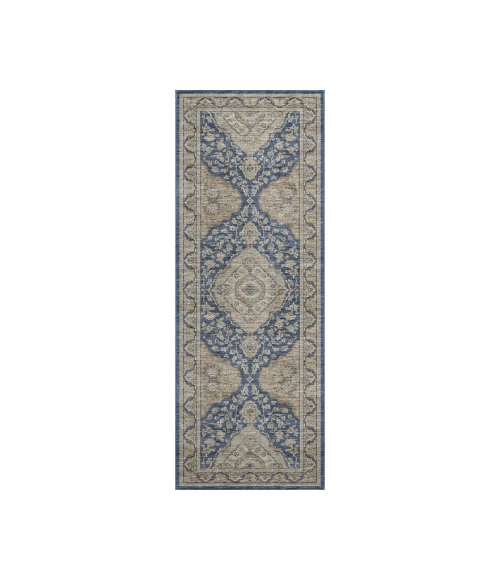 Dalyn Luxury Washable Hatay HY3 Navy 2'3" x 7'6" Runner Rug