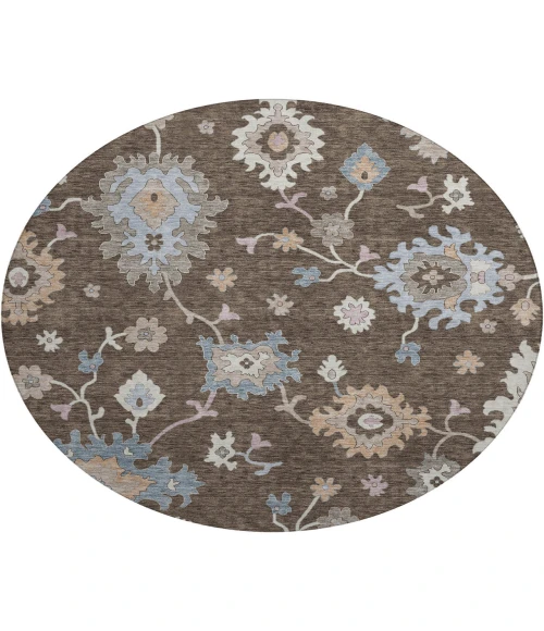 Dalyn Luxury Washable Hatay HY4 Chocolate 8' x 8' Round Rug