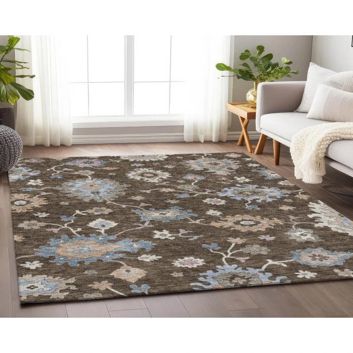 Dalyn Luxury Washable Hatay HY4 Chocolate 9' x 12' Rug