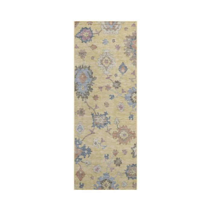 Dalyn Luxury Washable Hatay HY4 Gold 2'3" x 7'6" Runner Rug