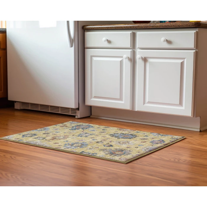 Dalyn Luxury Washable Hatay HY4 Gold 1'8" x 2'6" Rug