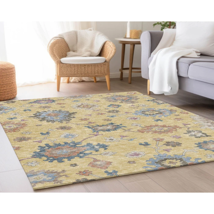 Dalyn Luxury Washable Hatay HY4 Gold 9' x 12' Rug