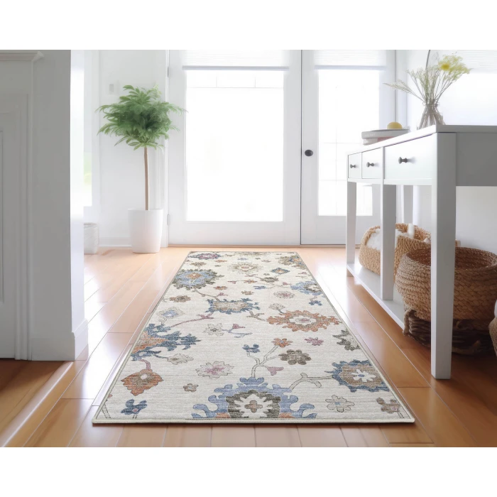 Dalyn Luxury Washable Hatay HY4 Ivory 2'3" x 7'6" Runner Rug