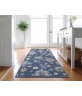 Dalyn Luxury Washable Hatay HY4 Navy 2'3" x 7'6" Runner Rug