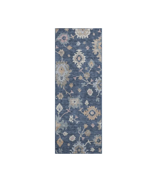 Dalyn Luxury Washable Hatay HY4 Navy 2'3" x 7'6" Runner Rug