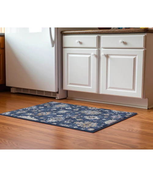 Dalyn Luxury Washable Hatay HY4 Navy 1'8" x 2'6" Rug