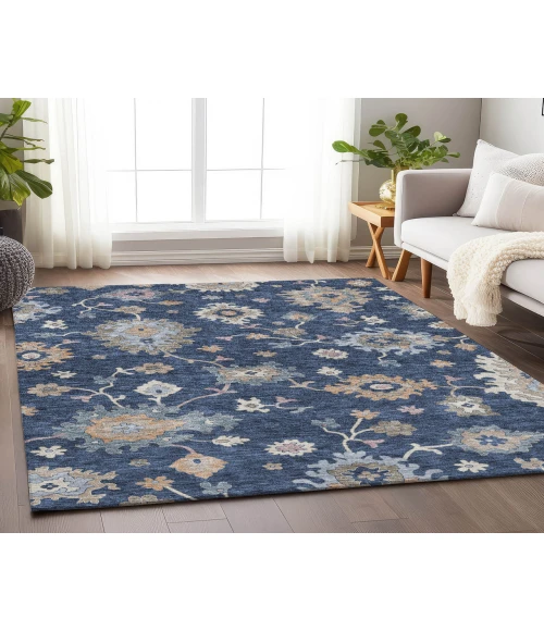 Dalyn Luxury Washable Hatay HY4 Navy 3' x 5' Rug
