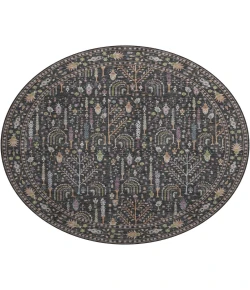 Dalyn Luxury Washable Hatay HY5 Black 8' x 8' Round Rug