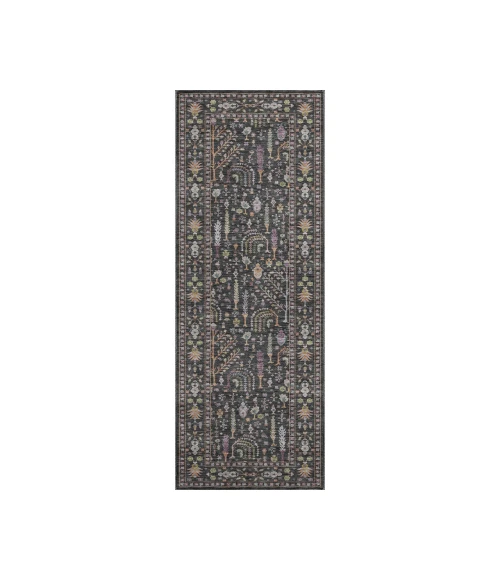 Dalyn Luxury Washable Hatay HY5 Black 2'3" x 7'6" Runner Rug