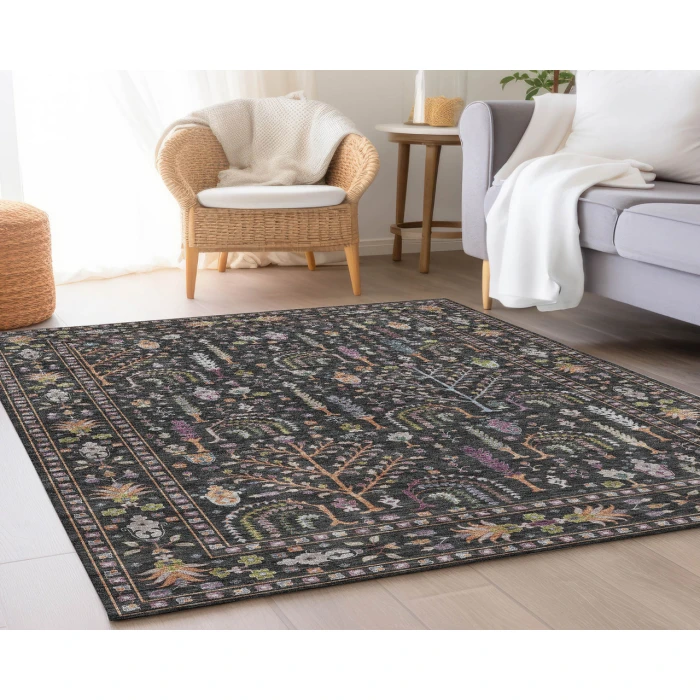 Dalyn Luxury Washable Hatay HY5 Black 9' x 12' Rug