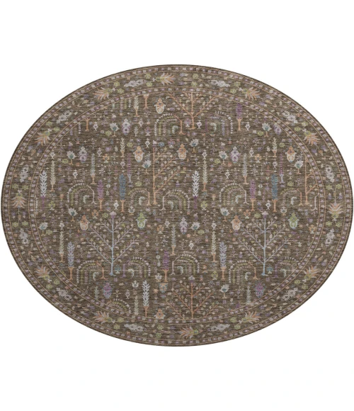 Dalyn Luxury Washable Hatay HY5 Brown 8' x 8' Round Rug