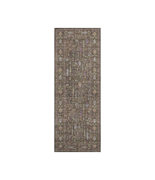 Dalyn Luxury Washable Hatay HY5 Brown 2'3" x 7'6" Runner Rug