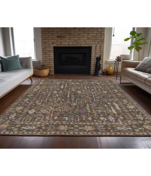 Dalyn Luxury Washable Hatay HY5 Brown 3' x 5' Rug