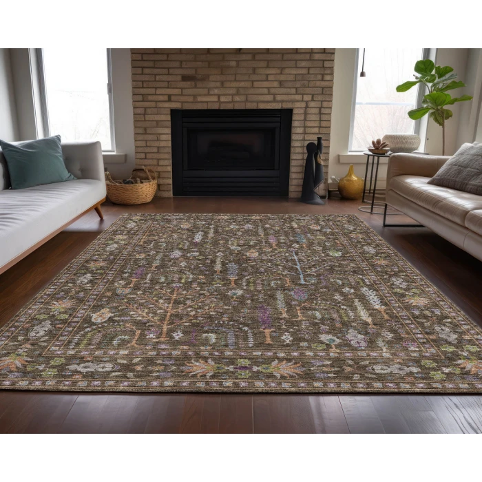 Dalyn Luxury Washable Hatay HY5 Brown 8' x 10' Rug