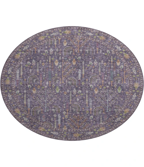 Dalyn Luxury Washable Hatay HY5 Eggplant 8' x 8' Round Rug
