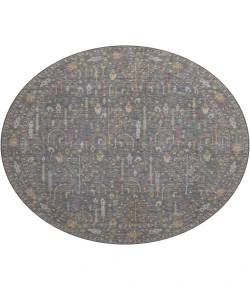 Dalyn Luxury Washable Hatay HY5 Gray 8' x 8' Round Rug