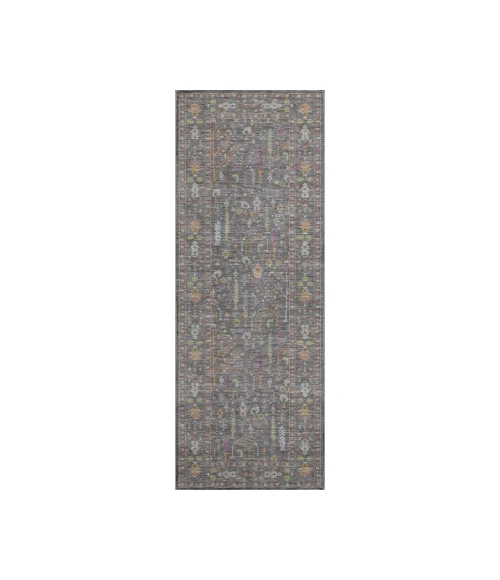 Dalyn Luxury Washable Hatay HY5 Gray 2'3" x 7'6" Runner Rug