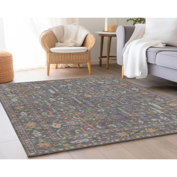 Dalyn Luxury Washable Hatay HY5 Gray 10' x 14' Rug