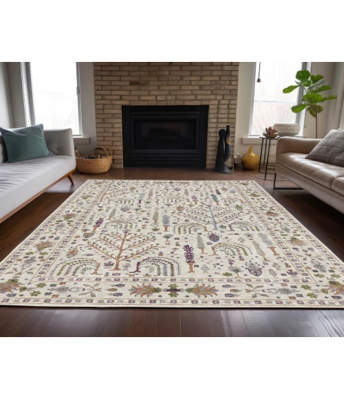 Dalyn Luxury Washable Hatay HY5 Ivory 5' x 7'6" Rug