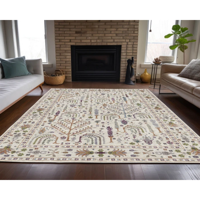 Dalyn Luxury Washable Hatay HY5 Ivory 10' x 14' Rug