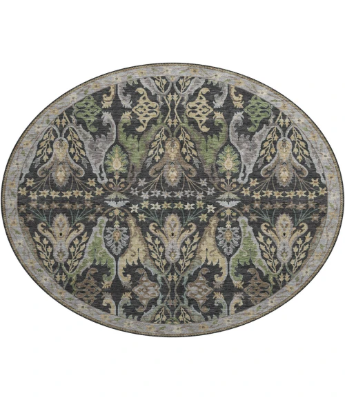 Dalyn Luxury Washable Hatay HY6 Black 8' x 8' Round Rug