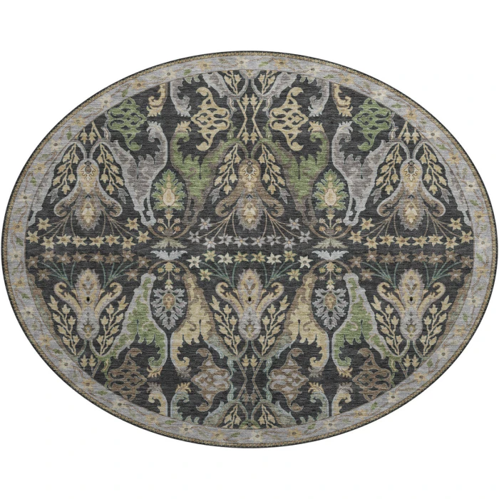 Dalyn Luxury Washable Hatay HY6 Black 8' x 8' Round Rug