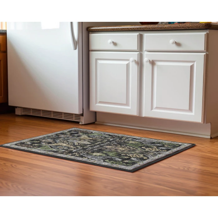 Dalyn Luxury Washable Hatay HY6 Black 1'8" x 2'6" Rug