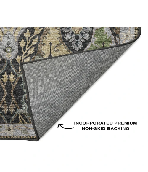 Dalyn Luxury Washable Hatay HY6 Black 1'8" x 2'6" Rug