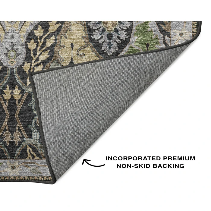 Dalyn Luxury Washable Hatay HY6 Black 2'3" x 7'6" Runner Rug