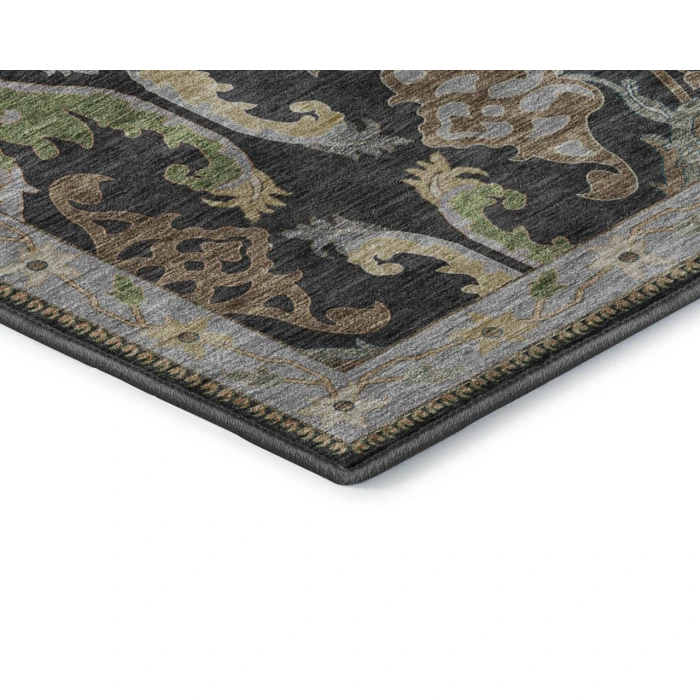 Dalyn Luxury Washable Hatay HY6 Black 2'3" x 7'6" Runner Rug
