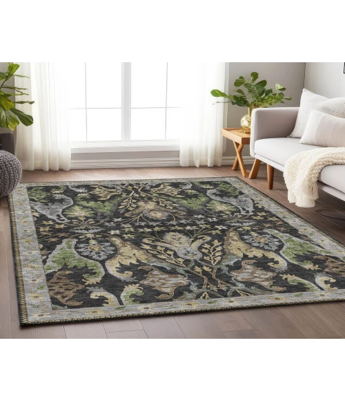 Dalyn Luxury Washable Hatay HY6 Black 5' x 7'6" Rug